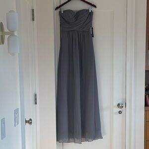Weddington Way “Charlotte” Strapless Gray Gown NWT